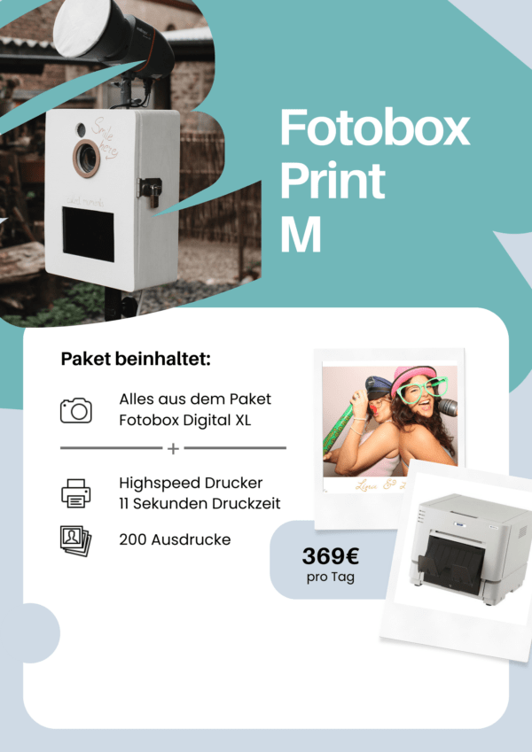 Preise Fotobox mieten Lais Photobooth Paket Fotobox Print M 369€