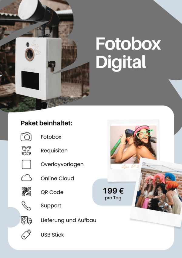 Preise Fotobox mieten Lais Photobooth Paket Fotobox Digital 199€